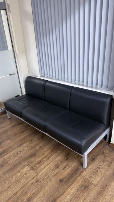 набор кулуч буу: Офисный диван, Б/у, цвет - Черный, Экокожа — 2