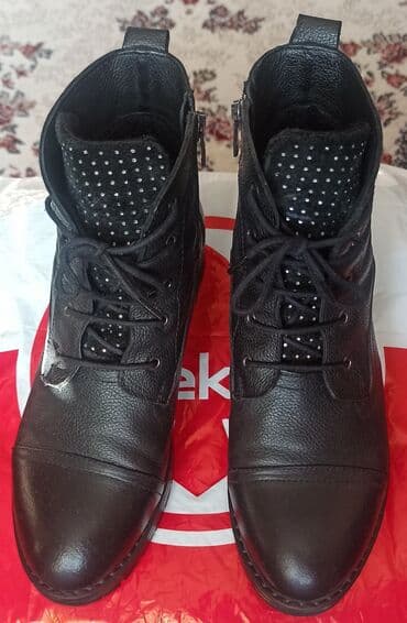 женская модельная обувь больших размеров: Сапожки женские деми (весна/осень), Кожа натуральная, новое состояние — 1