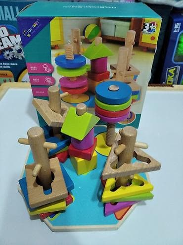 деревянные игрушки: Жыгач оюнчуктар Джанго Форма фигуры для развития ребенка Адрес Ош — 6