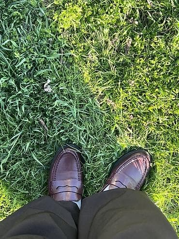 pull and beer: Классические мужские лоферы penny в винно-бордовом цвете. - Материал — 1