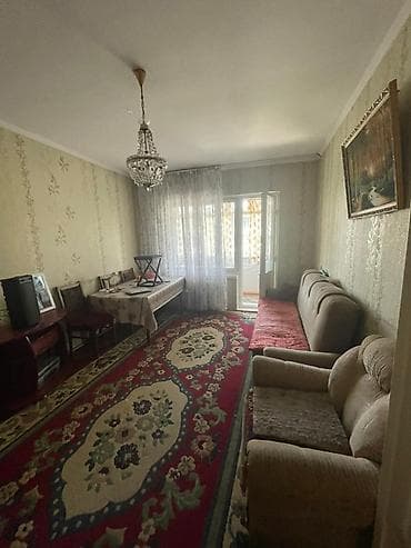 Квартиры: 3 комнаты, 62 м², Аламедин-1 мкр 105 серия, 4 этаж, Требуется ремонт — 5
