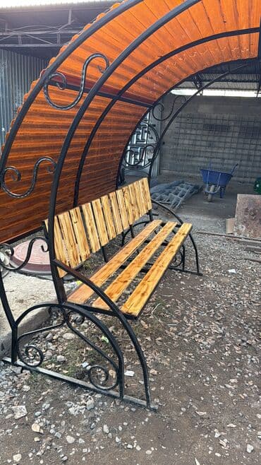 мебель в рассрочку без банка бишкек: Скамейка Металл, Со спинкой, С крышей — 23