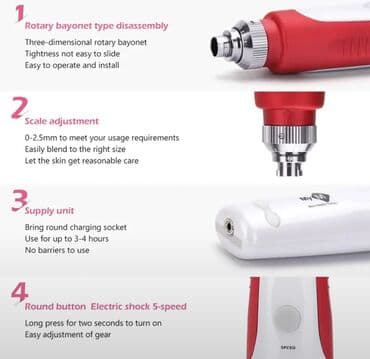 аппарат для прокол ушей: MYM Bayonet Derma pen, игольчатый картридж, устройство для — 2