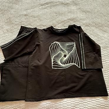 tech flecee: Мужской спортивный костюм, XL, 2XL, Стандарт, Б/у, цвет - Черный, Самовывоз — 1