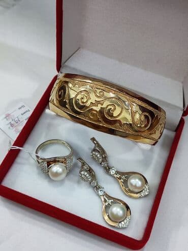 свадебные платья от производителя: Серебряный Комплект+ Билерик Серебро с напылением золото 925 пробы — 6