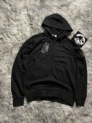 Толстовки: Толстовка Stone Island с капюшоном, на молнии. - Цвет: черный - — 2