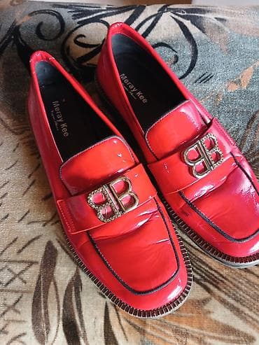 foot patch: Лоферы, 40, Б/у, цвет - Красный — 1