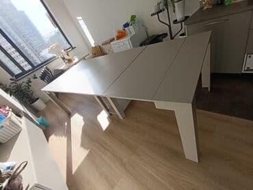 кухонные навесные шкафы: Стол трансформер Для кухни, Раскладной стол, цвет - Белый — 7