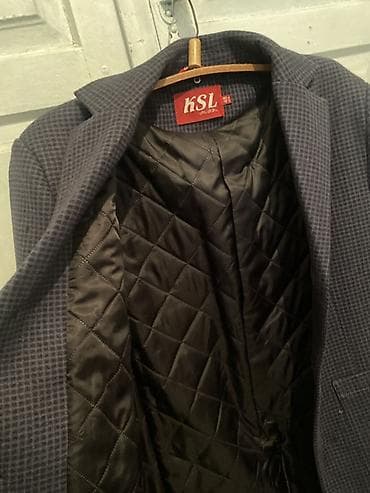 гавайские рубашки: Мужское пальто, L, Б/у, цвет - Серый — 5