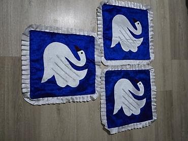 Декоративные наволочки на подушки с аппликацией «Лебедь» - Комплект