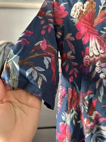 Айымдардын кийими: Платье BIBA с принтом птиц и цветов - Бренд: BIBA (ярлык на фото) - — 4