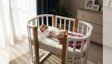 шкаф кровать купить: Универсальная детская кроватка-трансформер овальной формы — 1