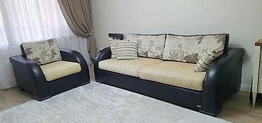 Комплект мягкой мебели, Б/у, Самовывоз, цвет - Коричневый — 2