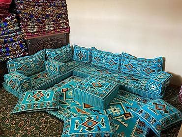 диван в бишкеке: Комплект мягкой мебели, Новый, цвет - Голубой — 1