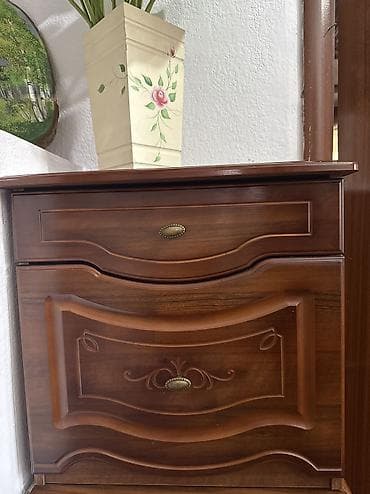 спальный гарнитур соренто: Спальный гарнитур, Б/у, Двуспальная кровать, Шкаф, Комод, Белоруссия, МДФ, цвет - Коричневый — 4