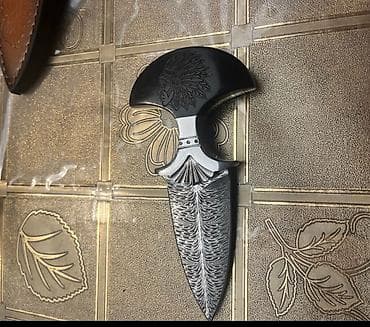 Пишите в Ватсапп Мини-нож «Push Dagger» с резным клинком и кожаными — 5