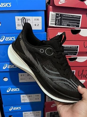 Мырзалардын бут кийими: Эркектердин кроссовкасы, 39, 40, 41, Asics, Жаңы, түсү - Кара, Акылуу жеткирүү, Өзү алып кетүү — 1