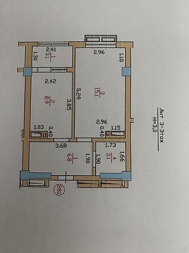 600: 1 комната, 38 м², Элитка, 3 этаж, Евроремонт — 7