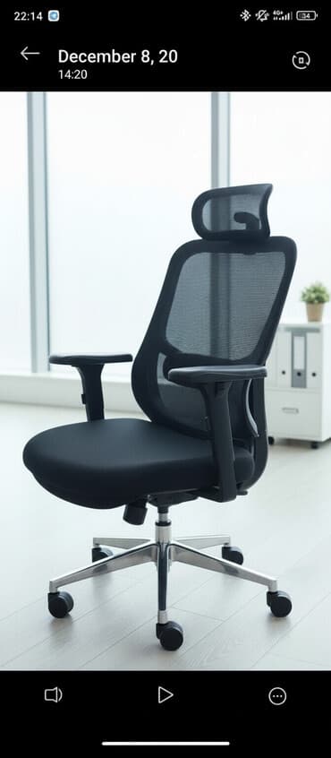 игровой компьютерный стол: Офисное кресло, Новый, С колесиками, цвет - Черный, Платная доставка — 1