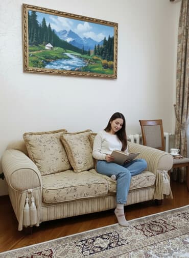 спальный гарнитур адель: Гарнитур для зала, Диван, Ткань, текстиль, цвет - Бежевый — 5