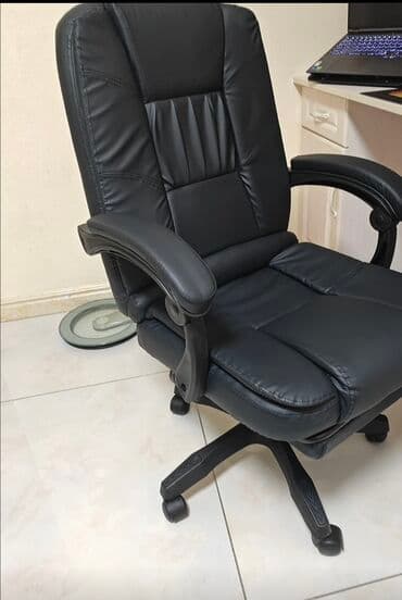 Офис шкафтары: Офис креслолор, Дөңгөлөктүү, түсү - Боз, Экокожа — 3