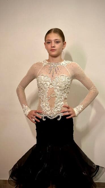 Бальное платье, Латина, Средняя модель, цвет - Белый, XS, S, В наличии