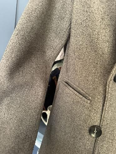 Спецодежда: Двубортное пальто DeFacto серого цвета. - Классический прямой крой — 4