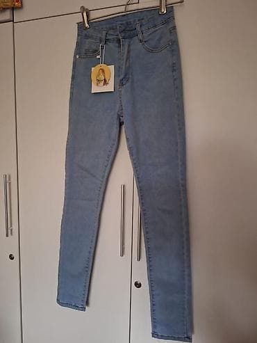 штаны клеш: НОВЫЕ фирменные джинсы, голубого цвета. Производство ТУРЦИЯ. Размер — 2