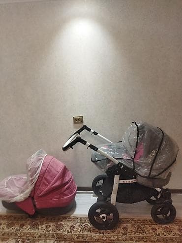 детские коляски фирмы geoby: Коляска, цвет - Розовый, Б/у — 4