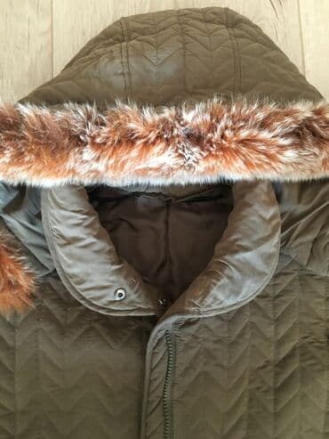 button куртка двухсторонняя: Пуховик, По колено, Корея, Стеганый, С мехом, С капюшоном, 2XL — 4