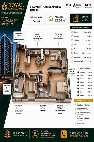 Недвижимость: 1 комната, 47 м², Элитка, ПСО (под самоотделку) — 2