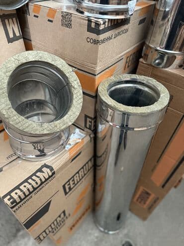 нерживейка: Дымоход для твёрдотопливного котла, Материал: Нержавейка, Конструкция: Сэндвич, Диаметр: 150 мм, Новый — 5