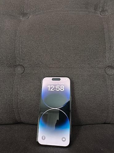 pes 4: IPhone 14 Pro, Б/у, 128 ГБ, Black Titanium, Защитное стекло, Чехол, 77 % — 1