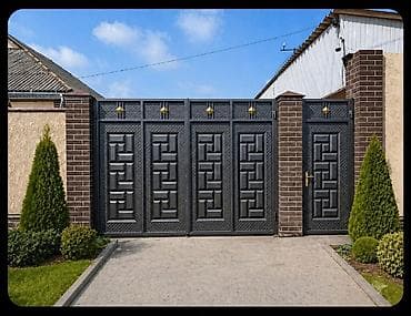 Распашные ворота: Стальные уличные ворота для частного дома - Материал: сталь — 4