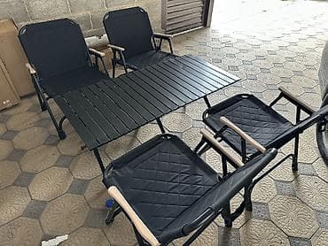 стул для пикника: Комплект садовой мебели, Стол, Металл — 1