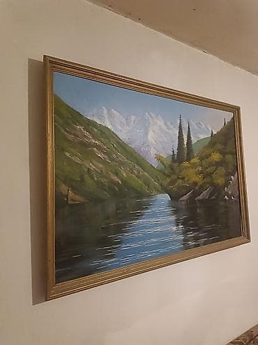 алмазные картины бишкек: Картина «Горное озеро» (масло на холсте) размер 90*120 - Жанр: пейзаж — 3