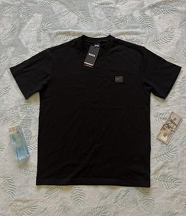 Футболка BOSS(HUGO BOSS) черная, с коротким рукавом. Качество