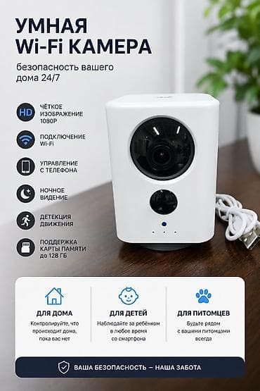 cctv camera: Умная Wi‑Fi камера для круглосуточной безопасности дома. Основные — 1