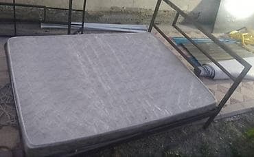 мебели ош: Металлическая кровать с матрасом - Размер: ориентировочно двуспальная — 1