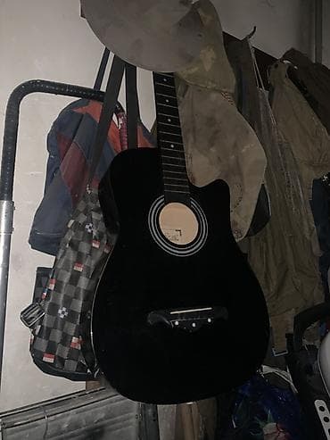 гитара washburn: Акустическая гитара с вырезом (cutaway), черный глянец. Без струн - — 2