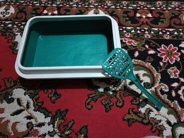 наполнители для кошек: Туалет-лоток для кошек Б/У Набор для Любимца Туалет-лоток Глубокий с — 4