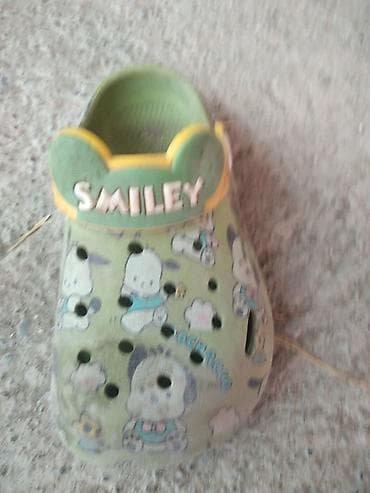 clarks обувь: Детские сабо (кроксы) Smiley - Цвет: светло‑зелёный с принтами — 2