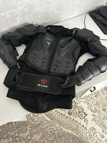 Мотозащита SULAITE (черный цвет), размер XXXXL. Комплект защитного