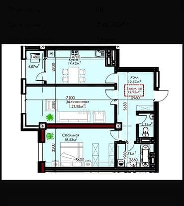 real sight: 2 комнаты, 79 м², Элитка, 12 этаж — 5