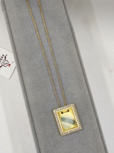 украшение шампанского для свадьбы: Серебряный Цепочка с подвеской Серебро с напылением жёлтое золото 925 — 2