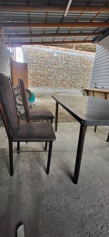 стол с книжным шкафом: Кухонный стол, Б/у, Прямоугольный, Раскладной — 2