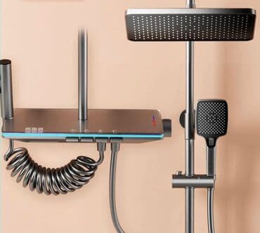 умывальник на: Душевая система с цифровым дисплеем, подсветкой и термостатом, премиум — 3