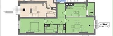 2 комнаты, 66 м², Технопарк Элитка, 9 этаж, ПСО (под самоотделку)