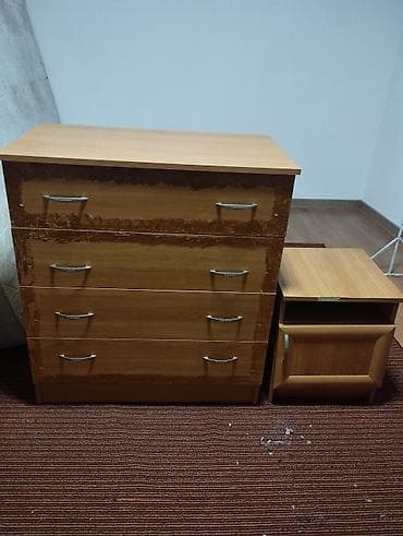 Комоддор: Кийим үчүн комод, Колдонулган, Күзгүсүз, ЛДСП, түсү - Күрөң — 1