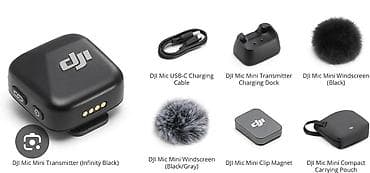реставрация динамик: DJI Mic Mini Transmitter (Infinity Black) — компактный беспроводной — 1